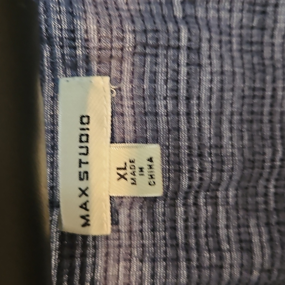Max Studio Textured Denim Blue Above Knee Dress Or Tiered Tunic XL. NWOT - Picture 3 of 13